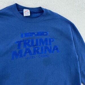vintage 90s TRUMP MARINA HOTEL CREWNECK SWEATSHIRT M/L donald florida